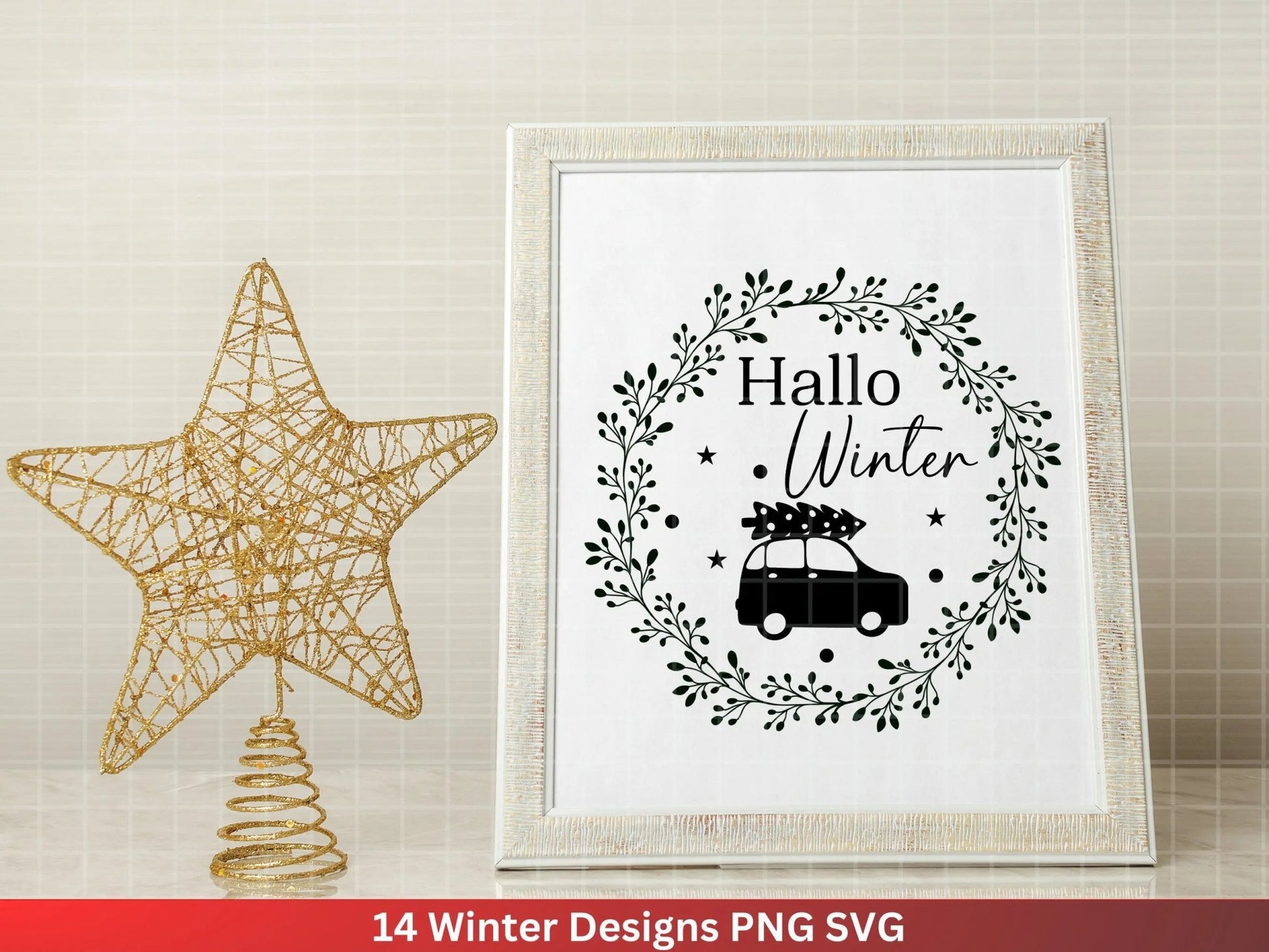 Weihnachten Plotterdatei Svg Png - Plotterdatei Hallo Winter - Schriftzüge Weihnachten deutsch - Silhouette Cricut Download - Weihnachten - EmidaDesign