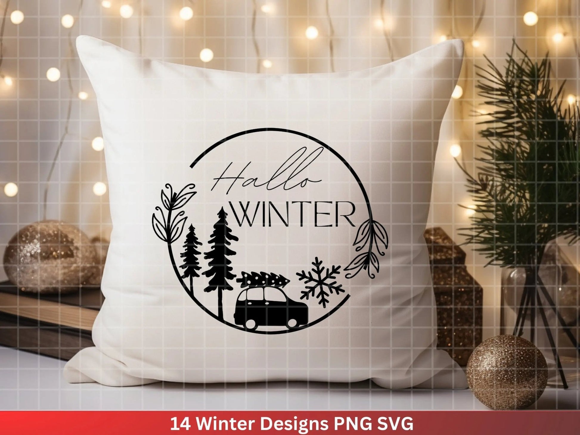 Weihnachten Plotterdatei Svg Png - Plotterdatei Hallo Winter - Schriftzüge Weihnachten deutsch - Silhouette Cricut Download - Weihnachten - EmidaDesign