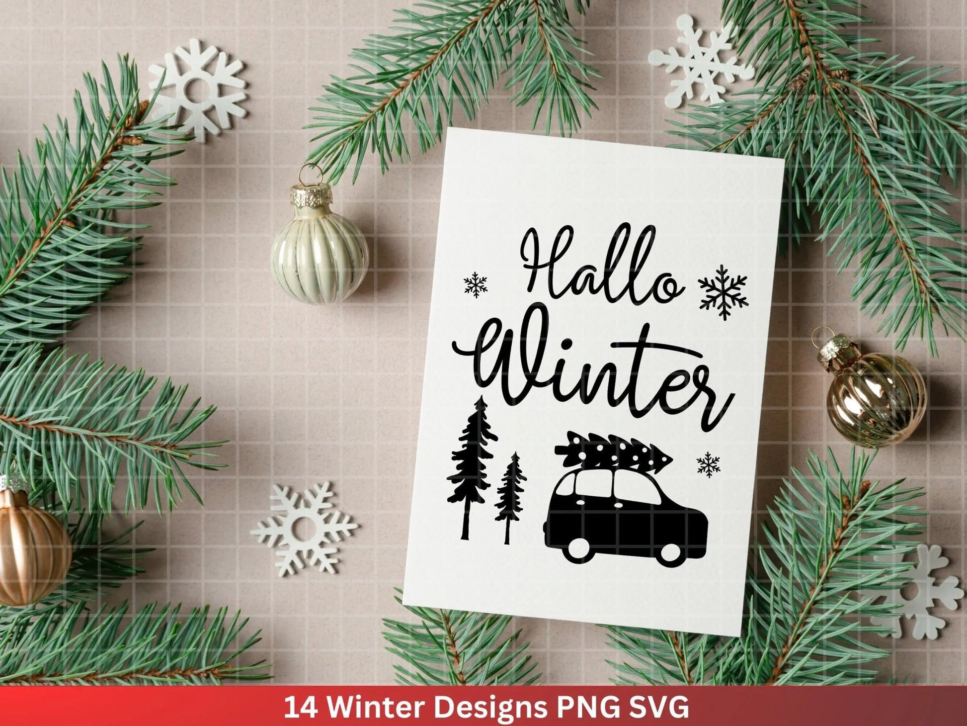 Weihnachten Plotterdatei Svg Png - Plotterdatei Hallo Winter - Schriftzüge Weihnachten deutsch - Silhouette Cricut Download - Weihnachten - EmidaDesign