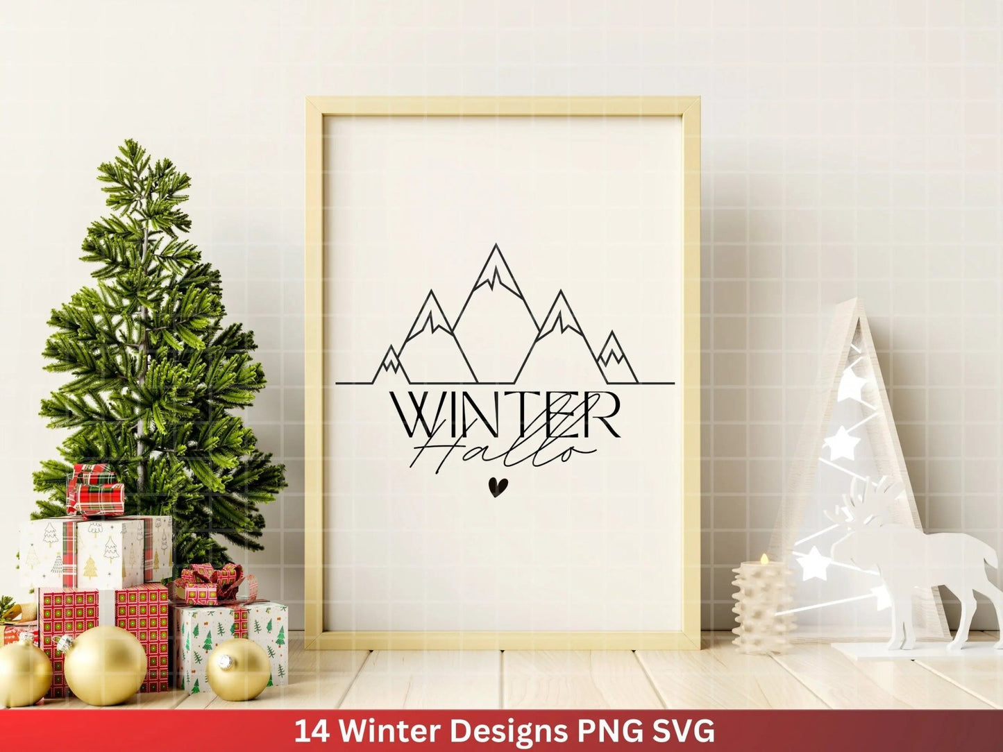 Weihnachten Plotterdatei Svg Png - Plotterdatei Hallo Winter - Schriftzüge Weihnachten deutsch - Silhouette Cricut Download - Weihnachten - EmidaDesign