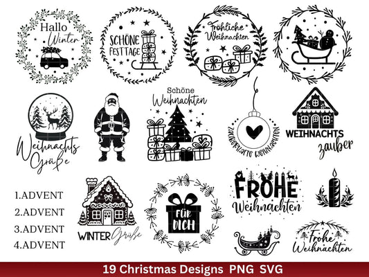 Weihnachten Plotterdatei Svg Png - Plotterdatei Home - Schriftzüge Weihnachten deutsch - Silhouette Cricut Download - Weihnachtsgeschenk - EmidaDesign