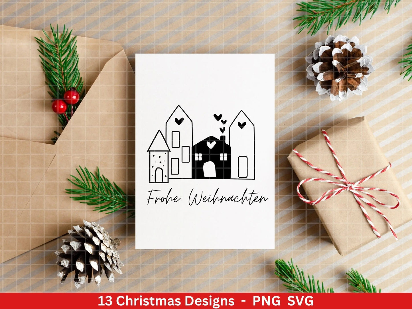 Weihnachten Plotterdatei Svg Png - Plotterdatei Home - Schriftzüge Weihnachten deutsch - Silhouette Cricut Download - Weihnachtshäuser - EmidaDesign