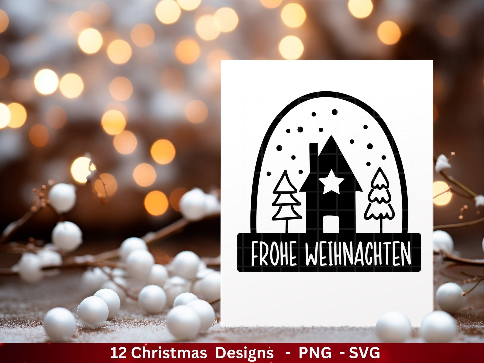 Weihnachten Plotterdatei Svg Png - Plotterdatei Home - Schriftzüge Weihnachten deutsch - Silhouette Cricut Download - Weihnachtshäuser - EmidaDesign