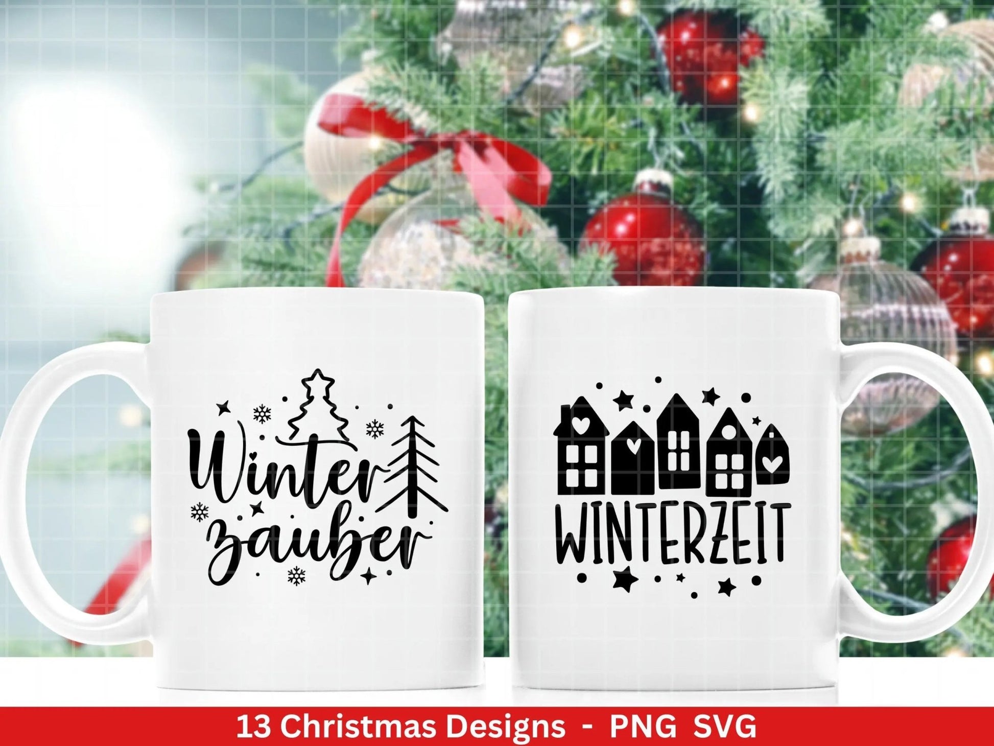 Weihnachten Plotterdatei Svg Png - Plotterdatei Home - Schriftzüge Weihnachten deutsch - Silhouette Cricut Download - Weihnachtshäuser - EmidaDesign