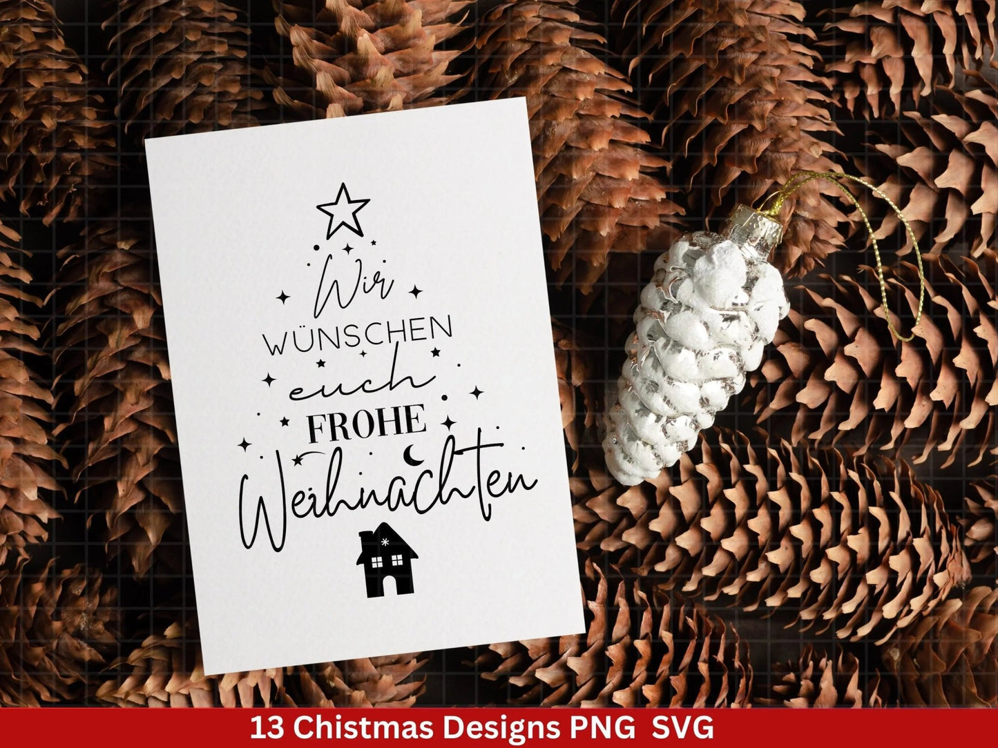 Weihnachten Plotterdatei Svg Png - Plotterdatei Home - Schriftzüge Weihnachten deutsch - Silhouette Cricut Download - Weihnachtshäuser - EmidaDesign