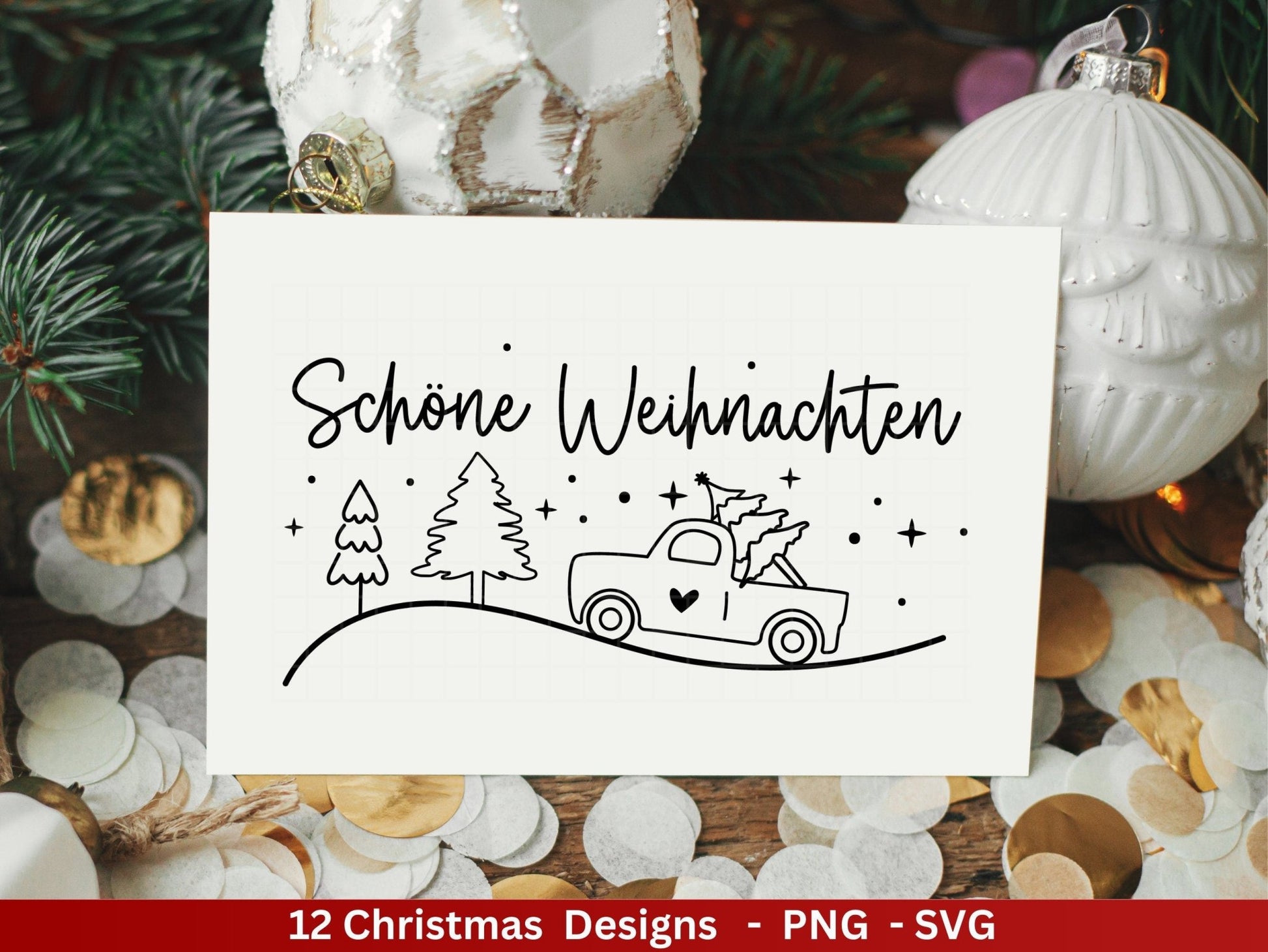 Weihnachten Plotterdatei Svg Png - Plotterdatei Home - Schriftzüge Weihnachten deutsch - Silhouette Cricut Download - Weihnachtshäuser - EmidaDesign