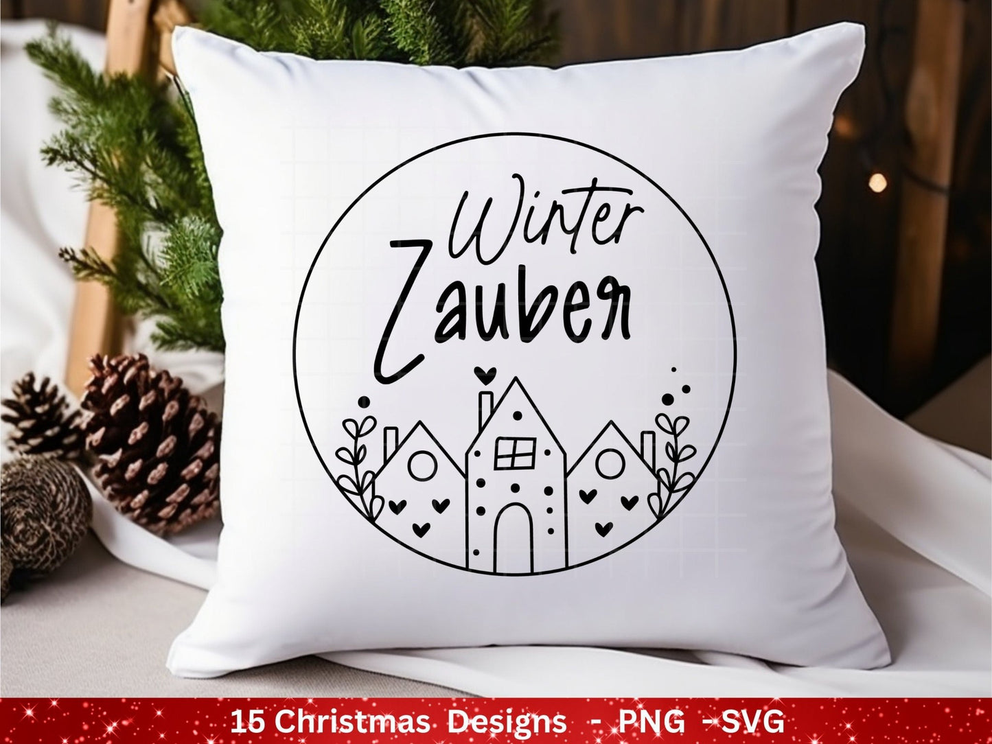 Weihnachten Plotterdatei Svg Png - Plotterdatei Home - Schriftzüge Weihnachten deutsch - Silhouette Cricut Download - Weihnachtshäuser - EmidaDesign