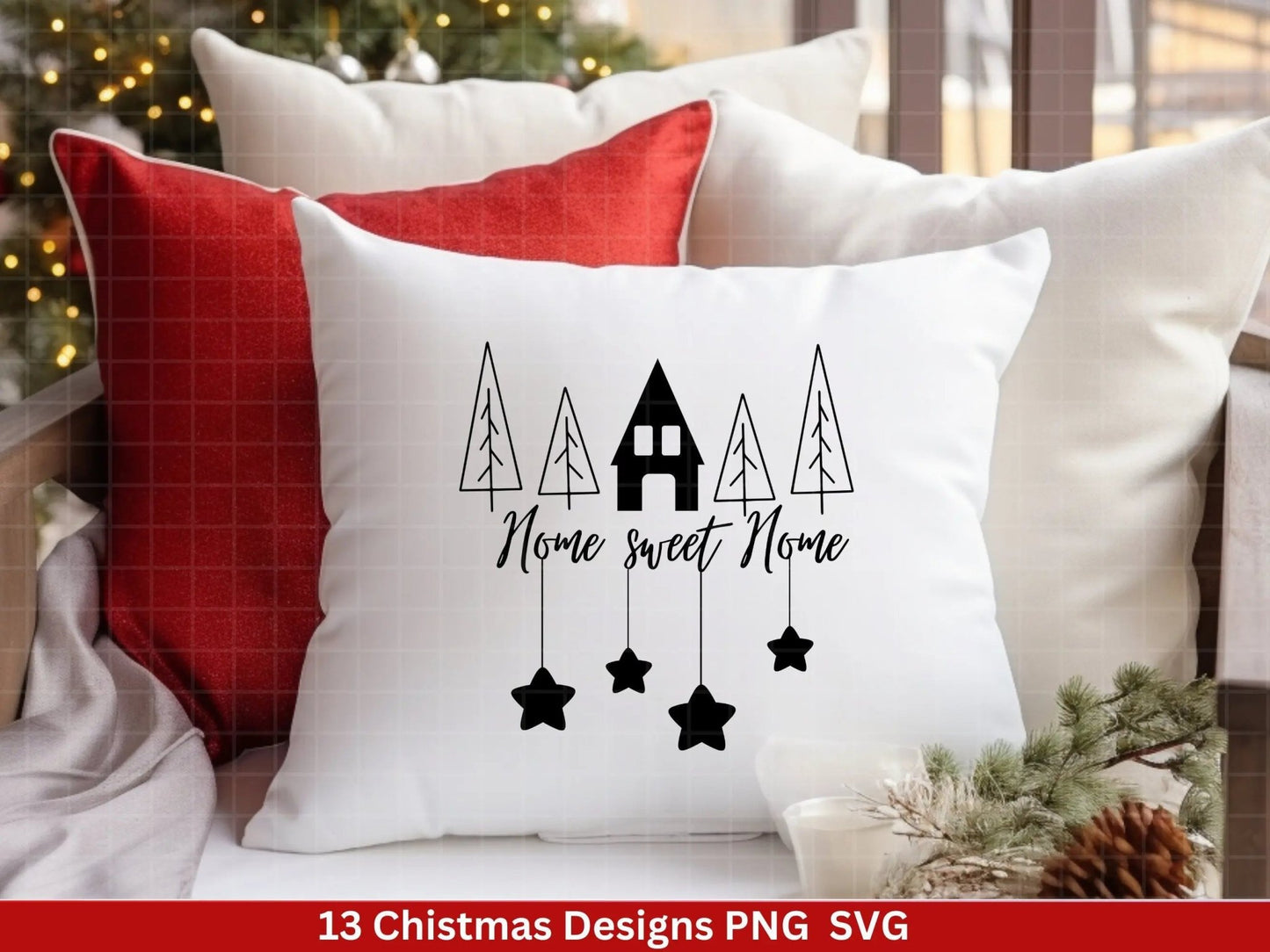 Weihnachten Plotterdatei Svg Png - Plotterdatei Home - Schriftzüge Weihnachten deutsch - Silhouette Cricut Download - Weihnachtshäuser - EmidaDesign