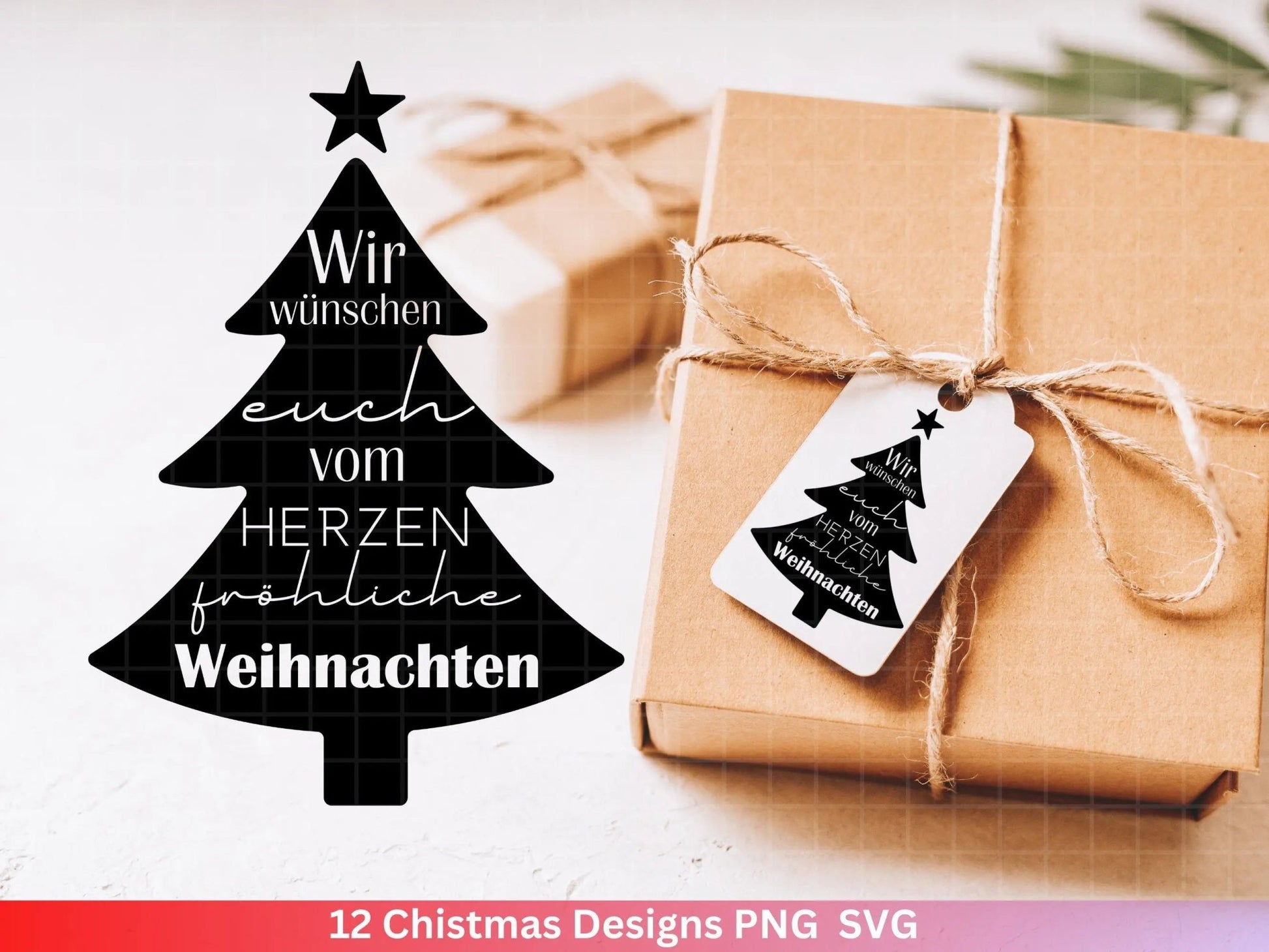 Weihnachten Plotterdatei Svg Png - Plotterdatei Home - Schriftzüge Weihnachten deutsch - Silhouette Cricut Download - Weihnachtshäuser - EmidaDesign