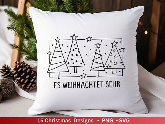 Weihnachten Plotterdatei Svg Png - Plotterdatei Home - Schriftzüge Weihnachten deutsch - Silhouette Cricut Download - Weihnachtshäuser - EmidaDesign