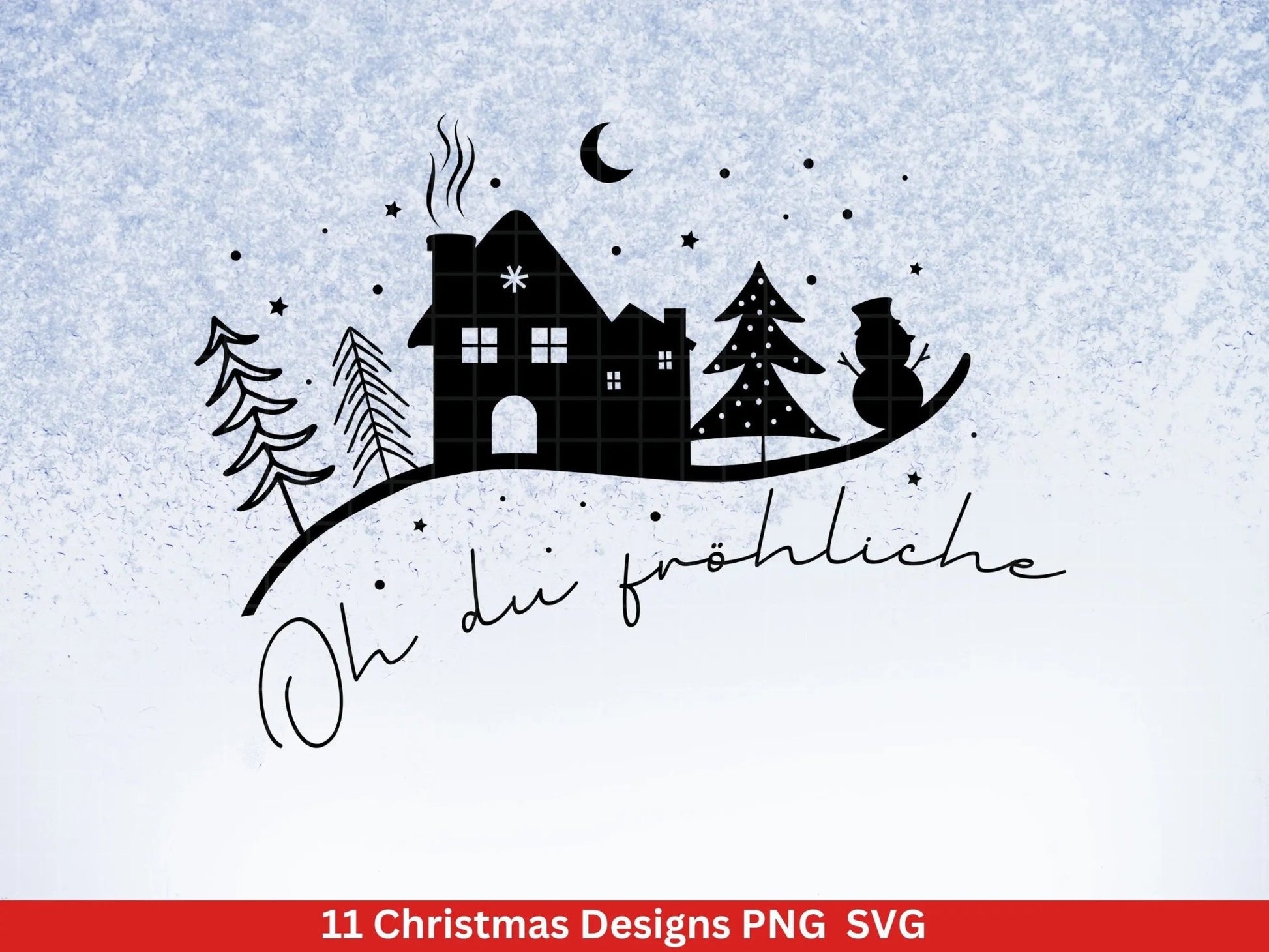 Weihnachten Plotterdatei Svg Png - Plotterdatei Home - Schriftzüge Weihnachten deutsch - Silhouette Cricut Download - Weihnachtshäuser - EmidaDesign