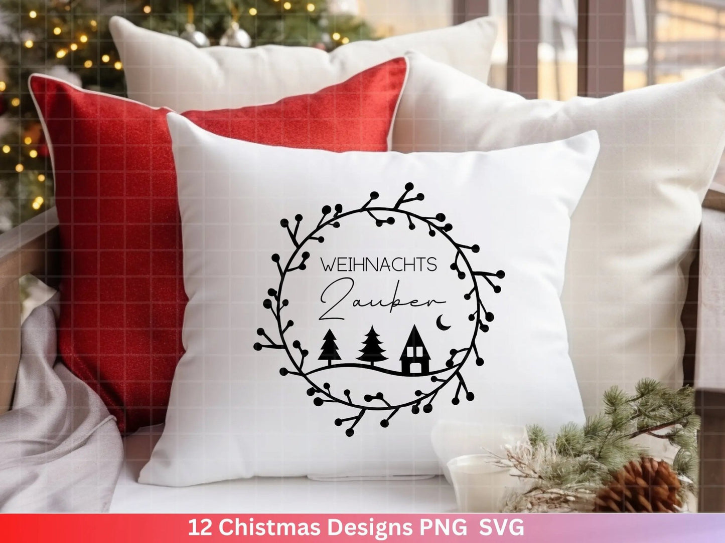 Weihnachten Plotterdatei Svg Png - Plotterdatei Home - Schriftzüge Weihnachten deutsch - Silhouette Cricut Download - Weihnachtshäuser - EmidaDesign