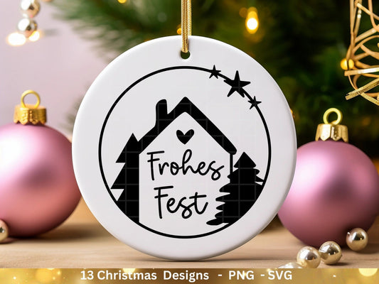 Weihnachten Plotterdatei Svg Png - Plotterdatei Home - Schriftzüge Weihnachten deutsch - Silhouette Cricut Download - Weihnachtshäuser - EmidaDesign