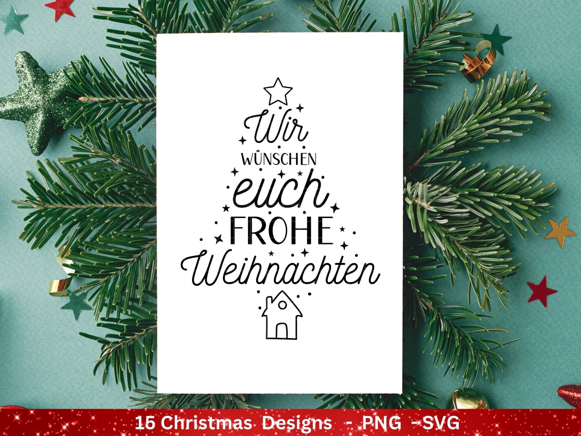 Weihnachten Plotterdatei Svg Png - Plotterdatei Home - Schriftzüge Weihnachten deutsch - Silhouette Cricut Download - Weihnachtshäuser - EmidaDesign