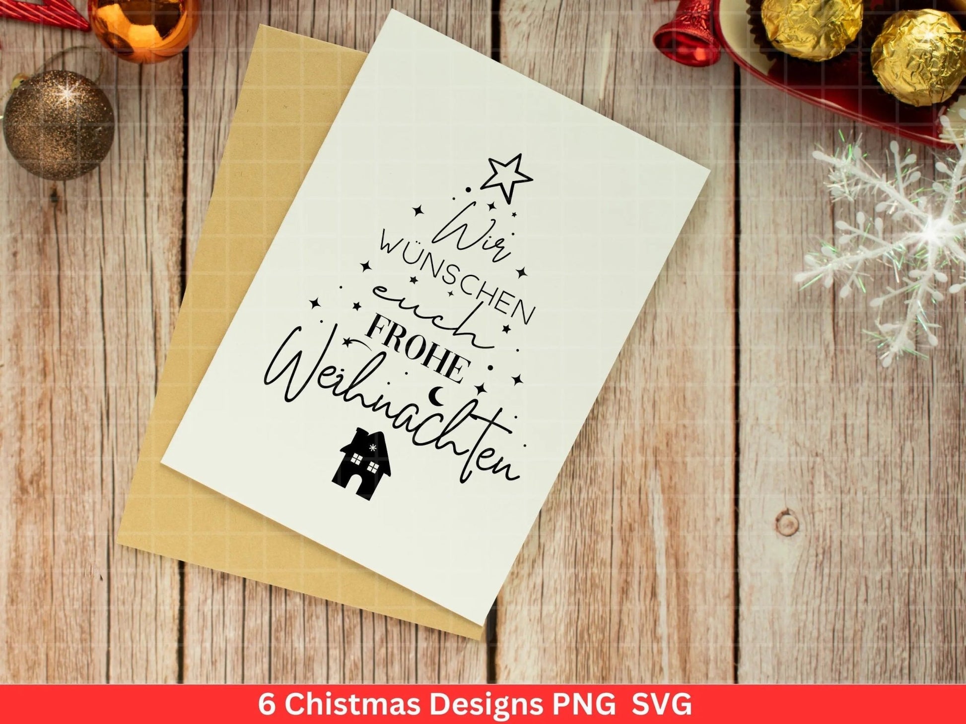 Weihnachten Plotterdatei Svg Png - Plotterdatei Home - Schriftzüge Weihnachten deutsch - Silhouette Cricut Download - Weihnachtshäuser - EmidaDesign