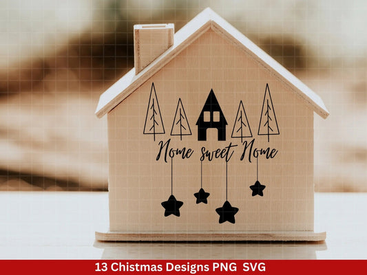 Weihnachten Plotterdatei Svg Png - Plotterdatei Home - Schriftzüge Weihnachten deutsch - Silhouette Cricut Download - Weihnachtshäuser - EmidaDesign