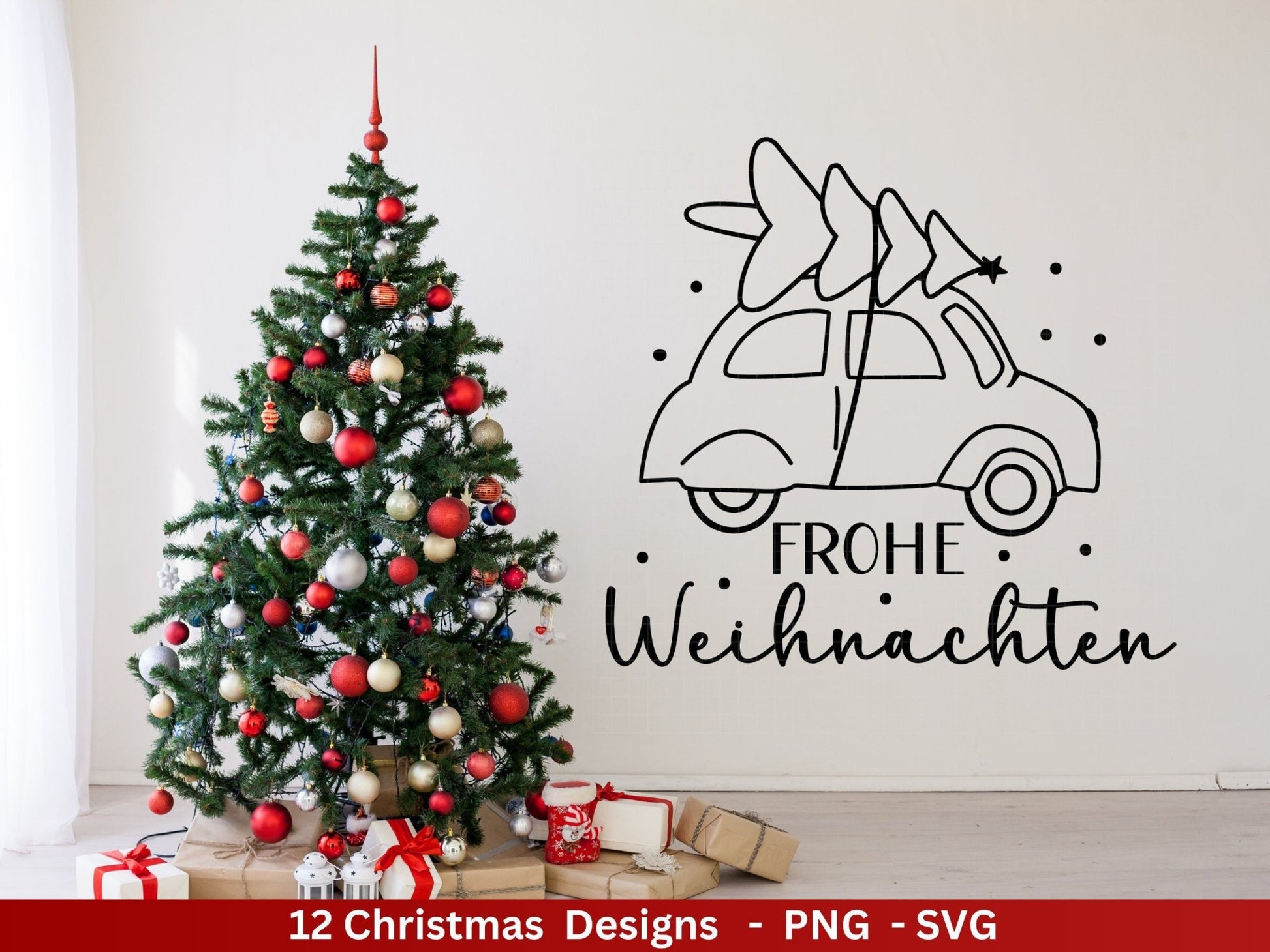 Weihnachten Plotterdatei Svg Png - Plotterdatei Home - Schriftzüge Weihnachten deutsch - Silhouette Cricut Download - Weihnachtshäuser - EmidaDesign