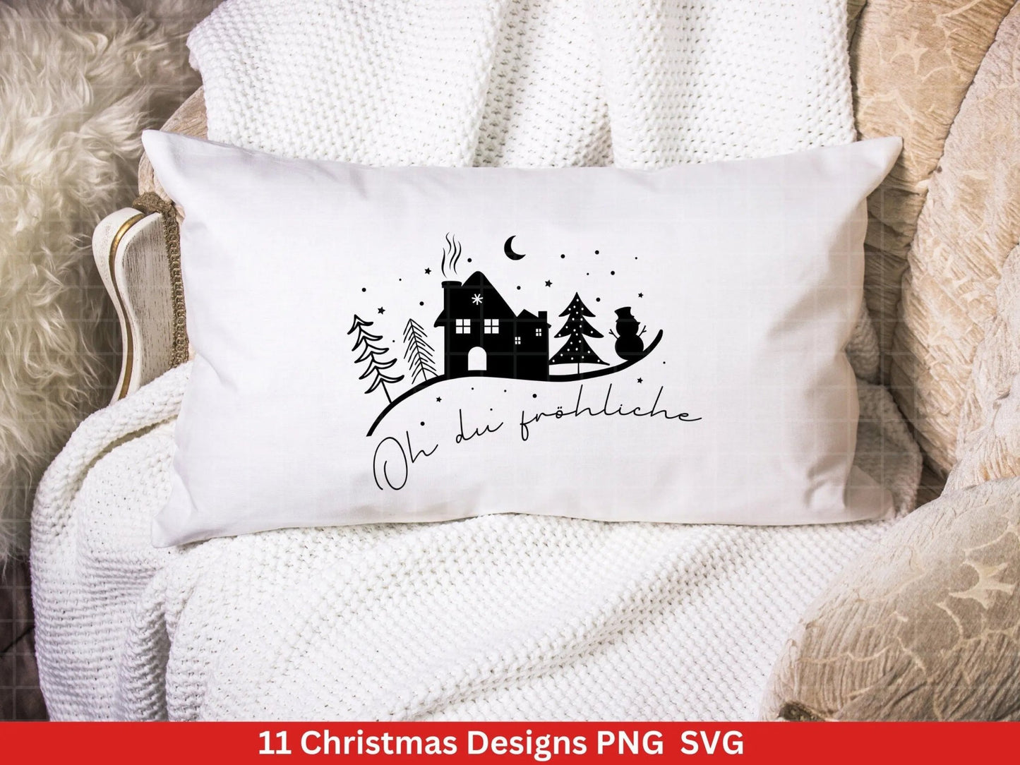 Weihnachten Plotterdatei Svg Png - Plotterdatei Home - Schriftzüge Weihnachten deutsch - Silhouette Cricut Download - Weihnachtshäuser - EmidaDesign