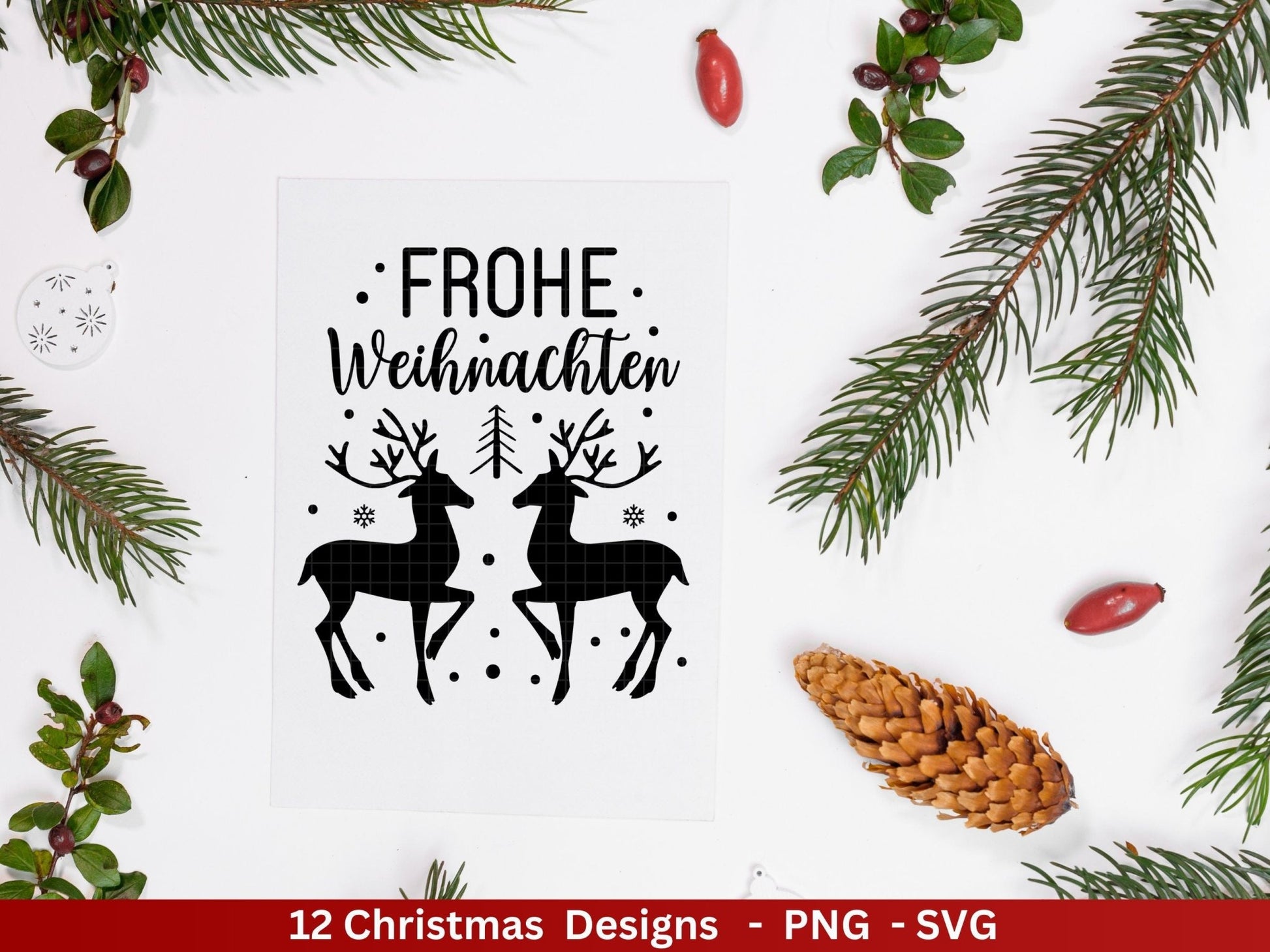 Weihnachten Plotterdatei Svg Png - Plotterdatei Home - Schriftzüge Weihnachten deutsch - Silhouette Cricut Download - Weihnachtshäuser - EmidaDesign