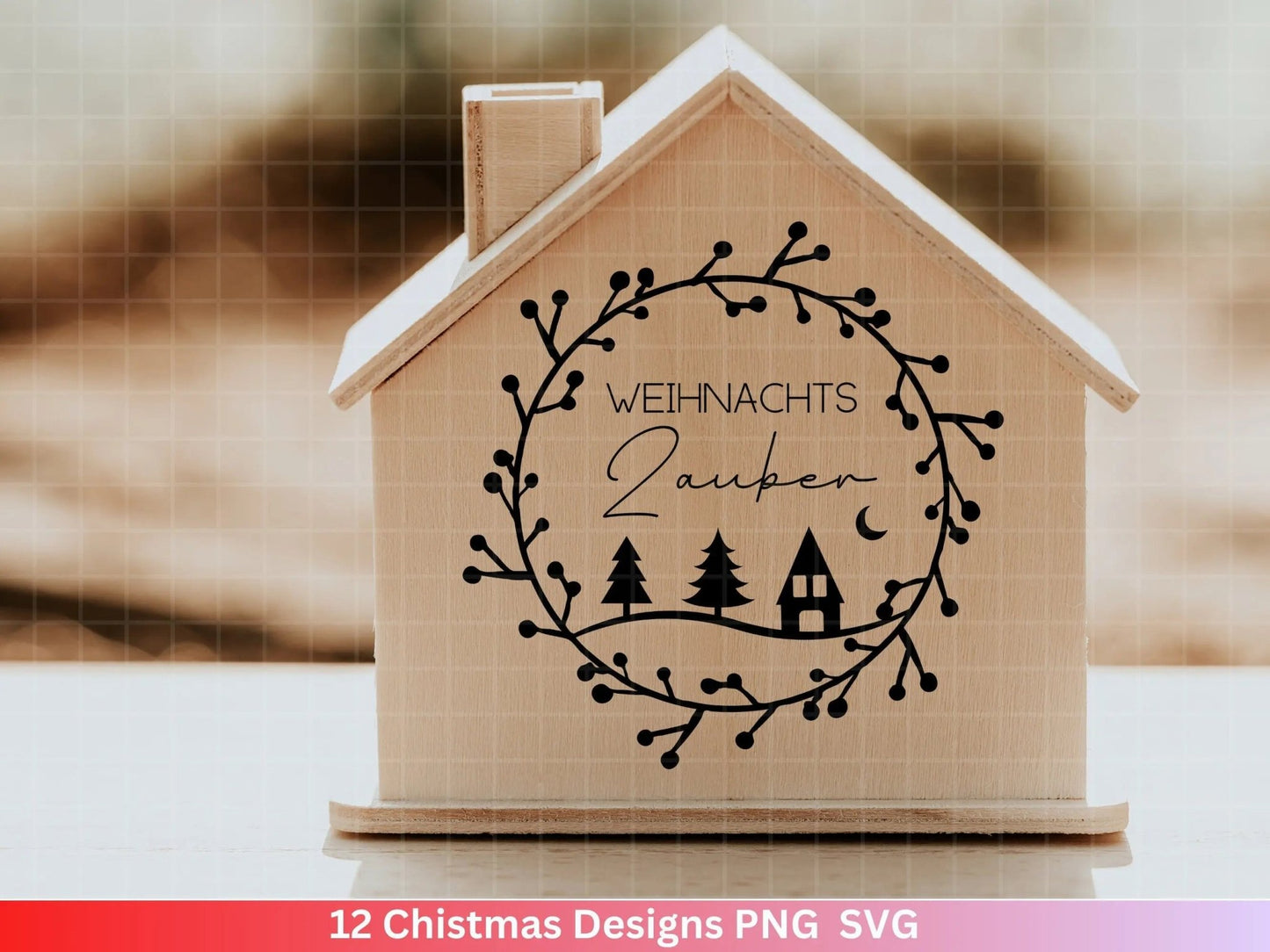 Weihnachten Plotterdatei Svg Png - Plotterdatei Home - Schriftzüge Weihnachten deutsch - Silhouette Cricut Download - Weihnachtshäuser - EmidaDesign