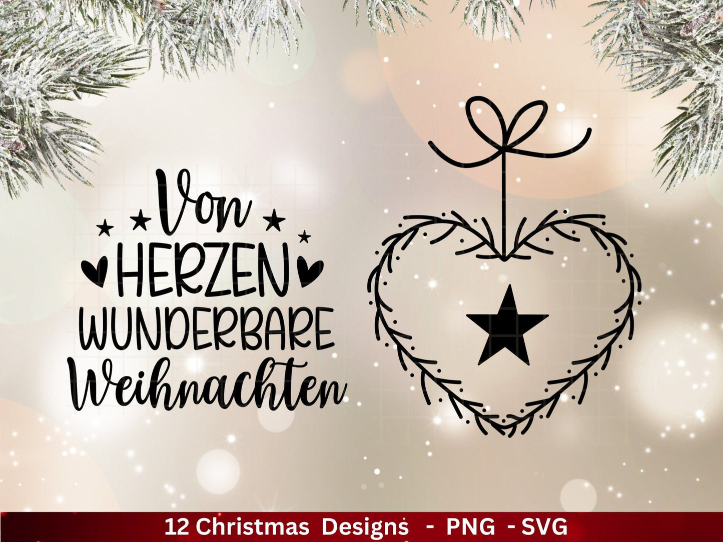 Weihnachten Plotterdatei Svg Png - Plotterdatei Home - Schriftzüge Weihnachten deutsch - Silhouette Cricut Download - Weihnachtshäuser - EmidaDesign