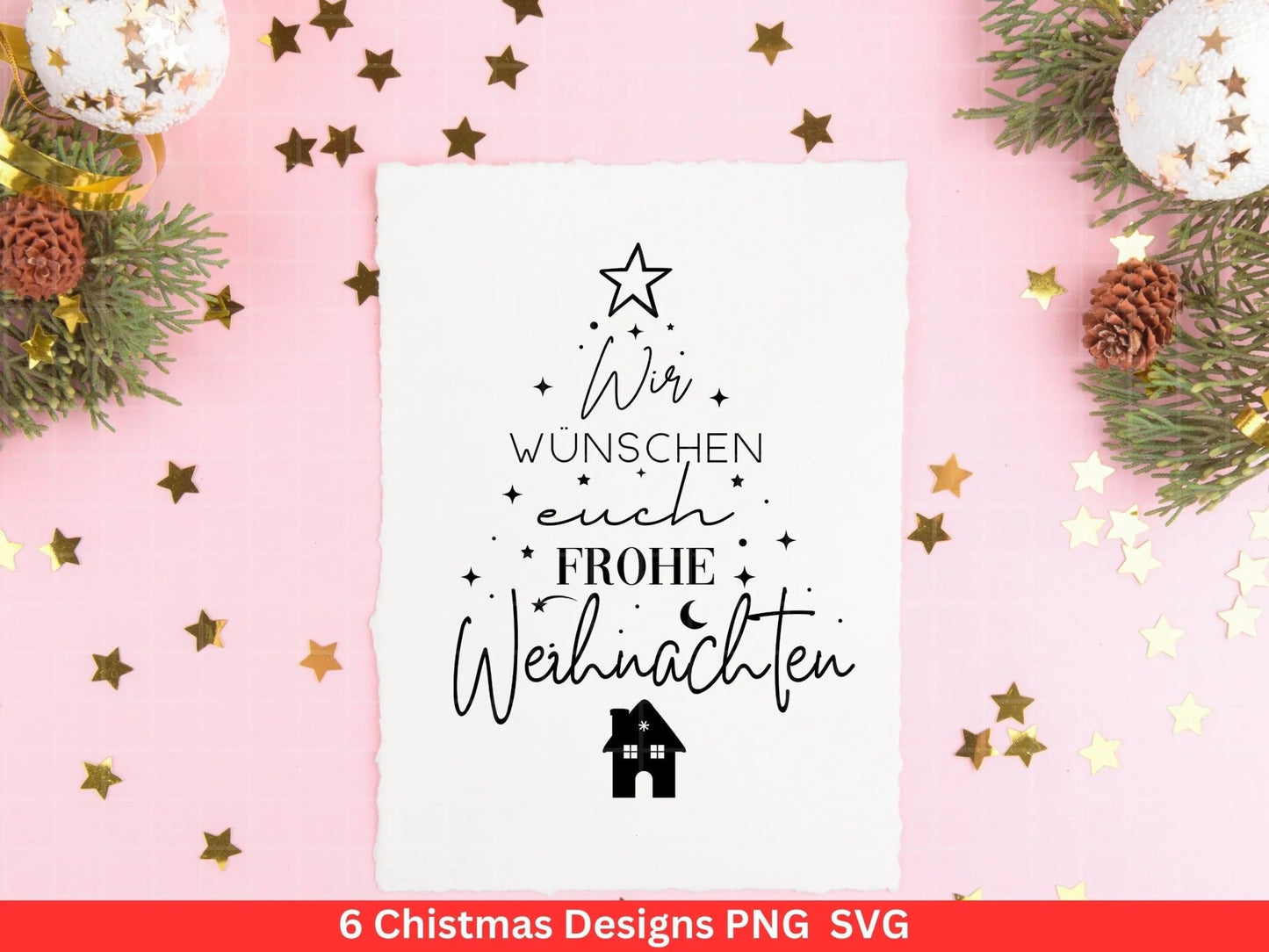 Weihnachten Plotterdatei Svg Png - Plotterdatei Home - Schriftzüge Weihnachten deutsch - Silhouette Cricut Download - Weihnachtshäuser - EmidaDesign