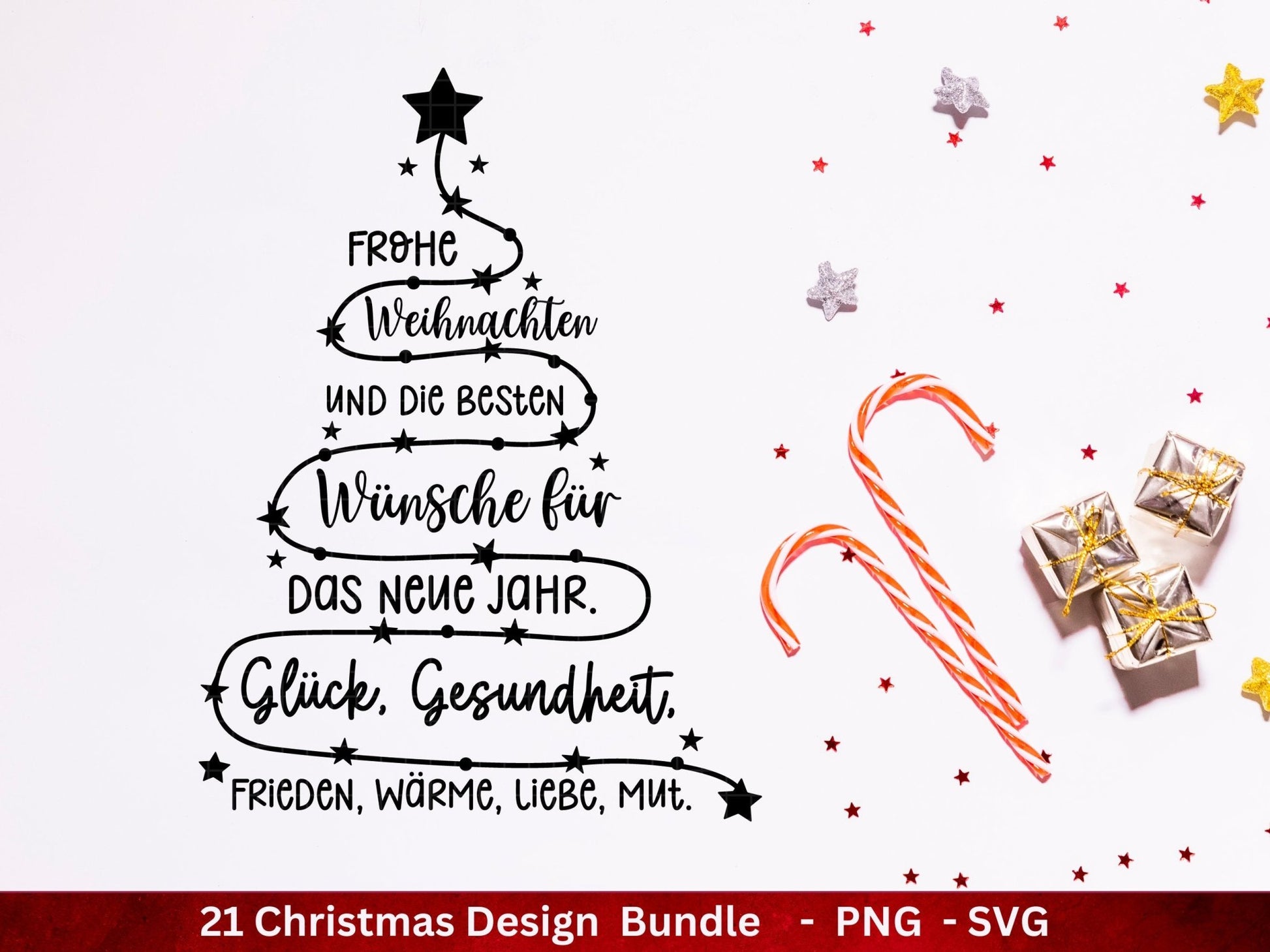 Weihnachten Plotterdatei Svg Png - Plotterdatei Tannenbaum - Schriftzüge Weihnachten deutsch - Silhouette Cricut - Frohe Weihnachten svg - EmidaDesign