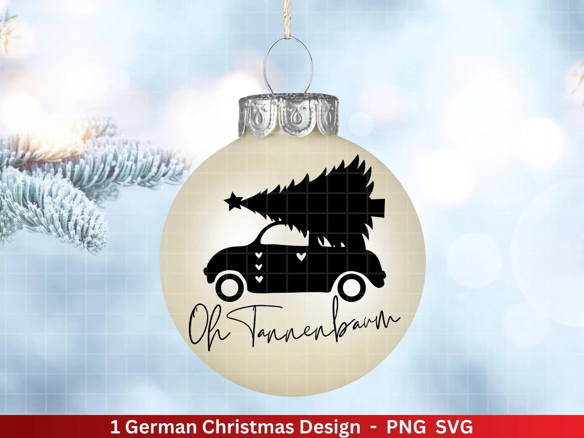 Weihnachten Plotterdatei Svg Png - Plotterdatei Weihnachten Auto - Schriftzüge Weihnachten deutsch - Silhouette Cricut Download - Tannebaum - EmidaDesign