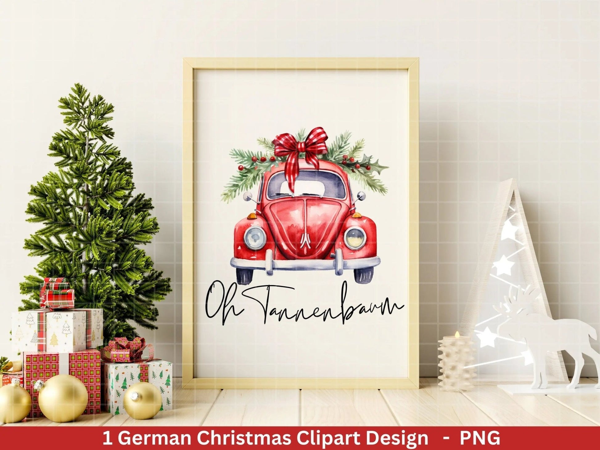 Weihnachten Plotterdatei Svg Png - Plotterdatei Weihnachten Auto - Schriftzüge Weihnachten deutsch - Silhouette Cricut Download - Tannebaum - EmidaDesign