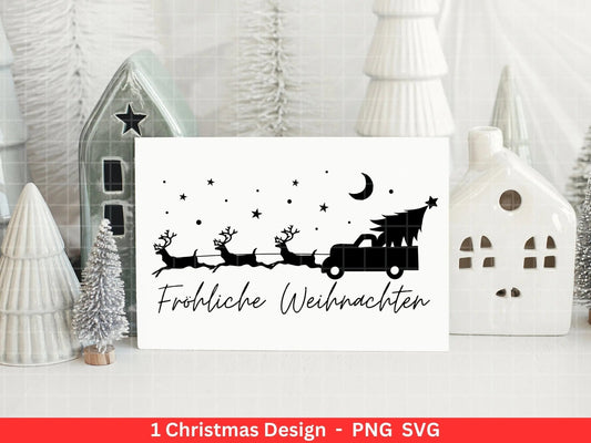 Weihnachten Plotterdatei Svg Png - Plotterdatei Weihnachten Auto - Schriftzüge Weihnachten deutsch - Silhouette Cricut Download - Tannebaum - EmidaDesign