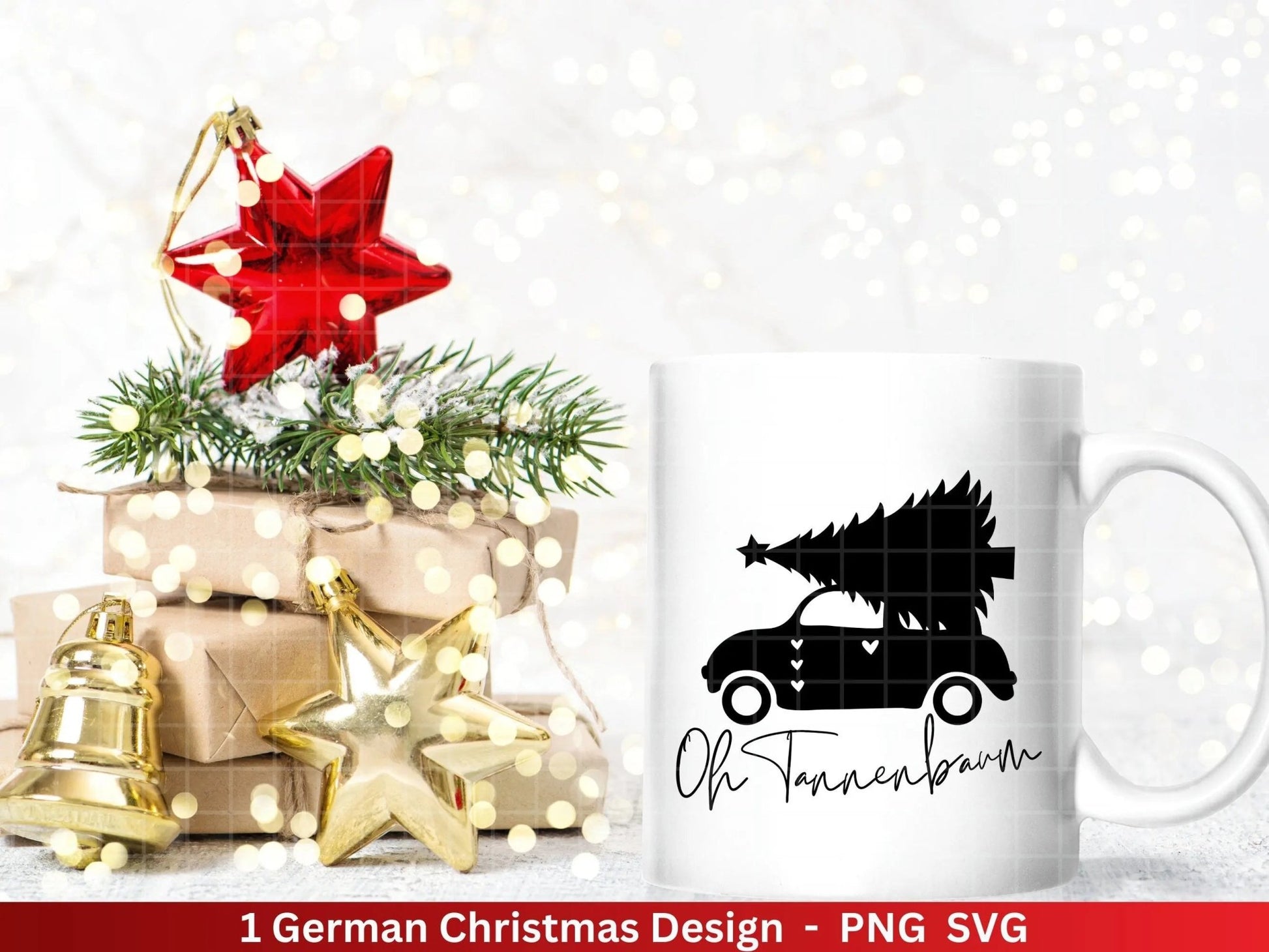 Weihnachten Plotterdatei Svg Png - Plotterdatei Weihnachten Auto - Schriftzüge Weihnachten deutsch - Silhouette Cricut Download - Tannebaum - EmidaDesign