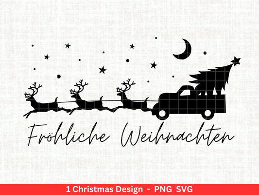 Weihnachten Plotterdatei Svg Png - Plotterdatei Weihnachten Auto - Schriftzüge Weihnachten deutsch - Silhouette Cricut Download - Tannebaum - EmidaDesign