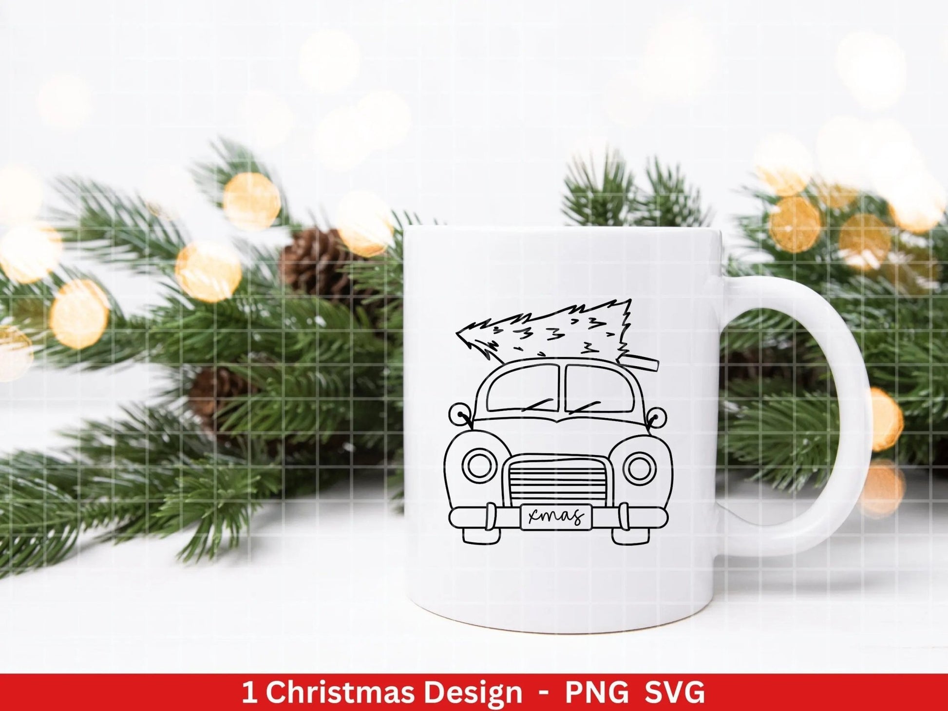 Weihnachten Plotterdatei Svg Png - Plotterdatei Weihnachten Auto - Schriftzüge Weihnachten deutsch - Silhouette Cricut Download - Tannebaum - EmidaDesign