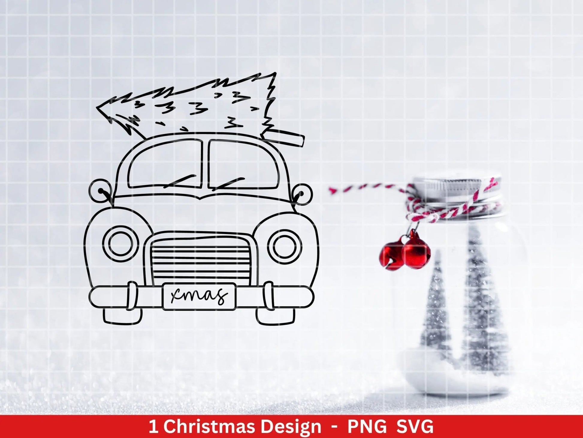 Weihnachten Plotterdatei Svg Png - Plotterdatei Weihnachten Auto - Schriftzüge Weihnachten deutsch - Silhouette Cricut Download - Tannebaum - EmidaDesign