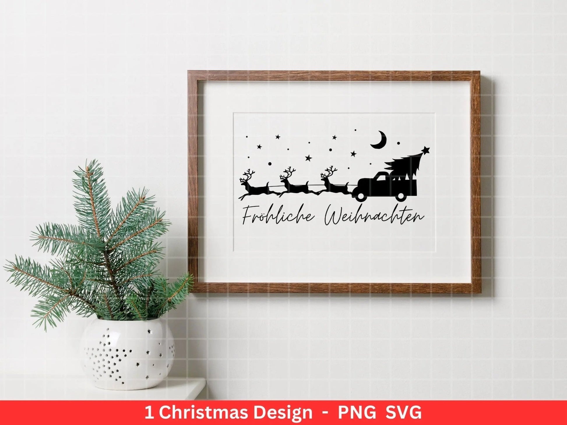 Weihnachten Plotterdatei Svg Png - Plotterdatei Weihnachten Auto - Schriftzüge Weihnachten deutsch - Silhouette Cricut Download - Tannebaum - EmidaDesign