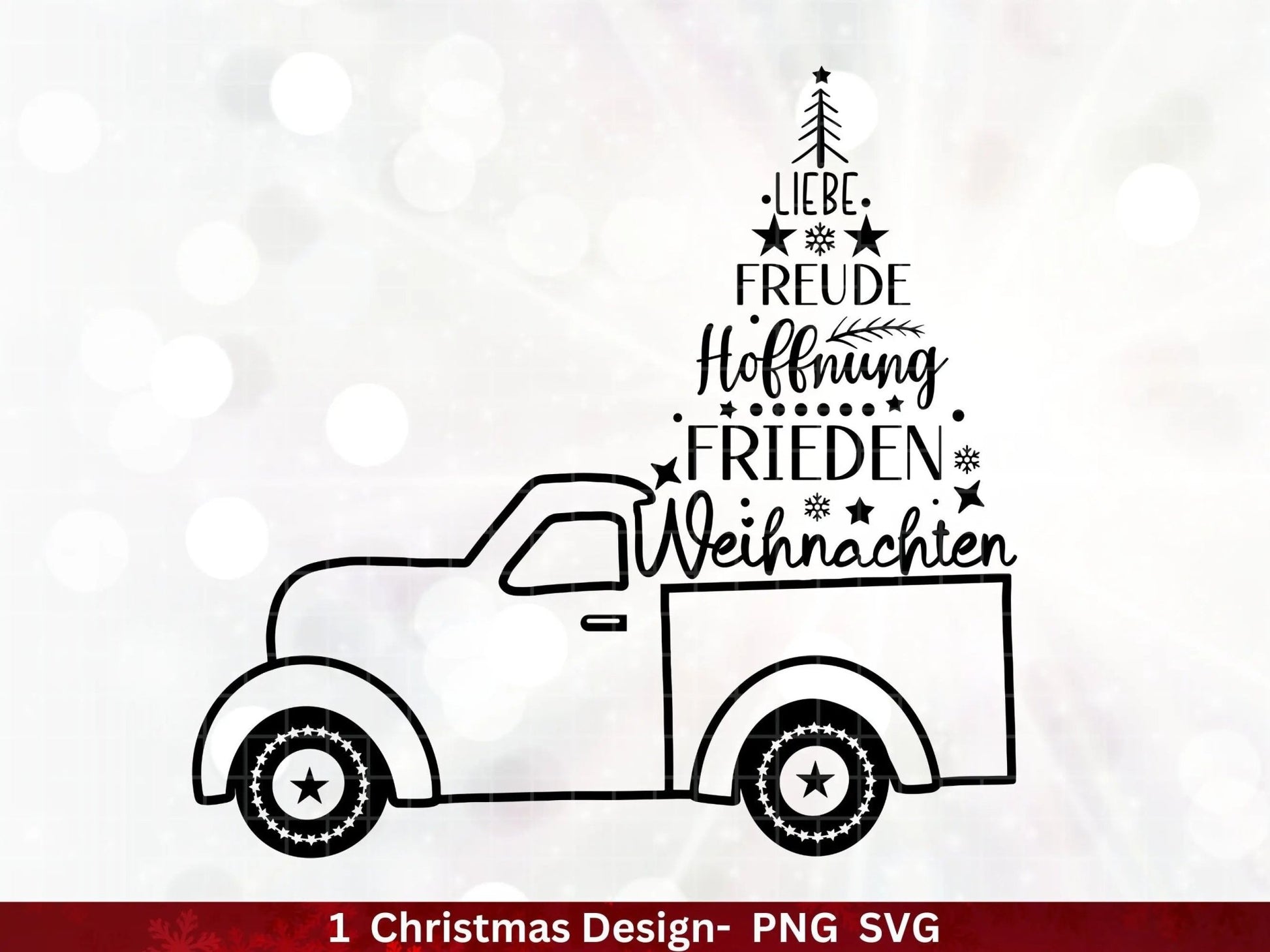 Weihnachten Plotterdatei Svg Png - Plotterdatei Weihnachten Auto - Schriftzüge Weihnachten deutsch - Silhouette Cricut Download - Tannebaum - EmidaDesign