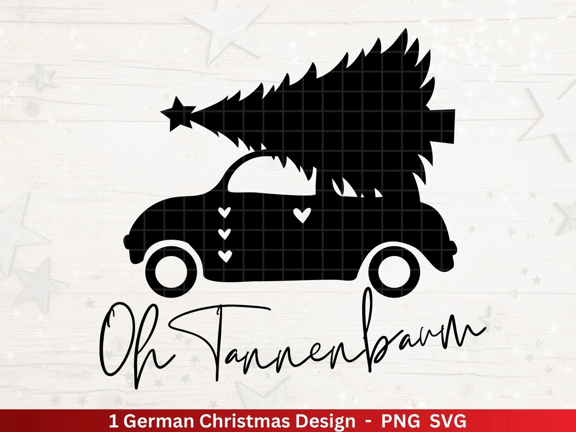 Weihnachten Plotterdatei Svg Png - Plotterdatei Weihnachten Auto - Schriftzüge Weihnachten deutsch - Silhouette Cricut Download - Tannebaum - EmidaDesign