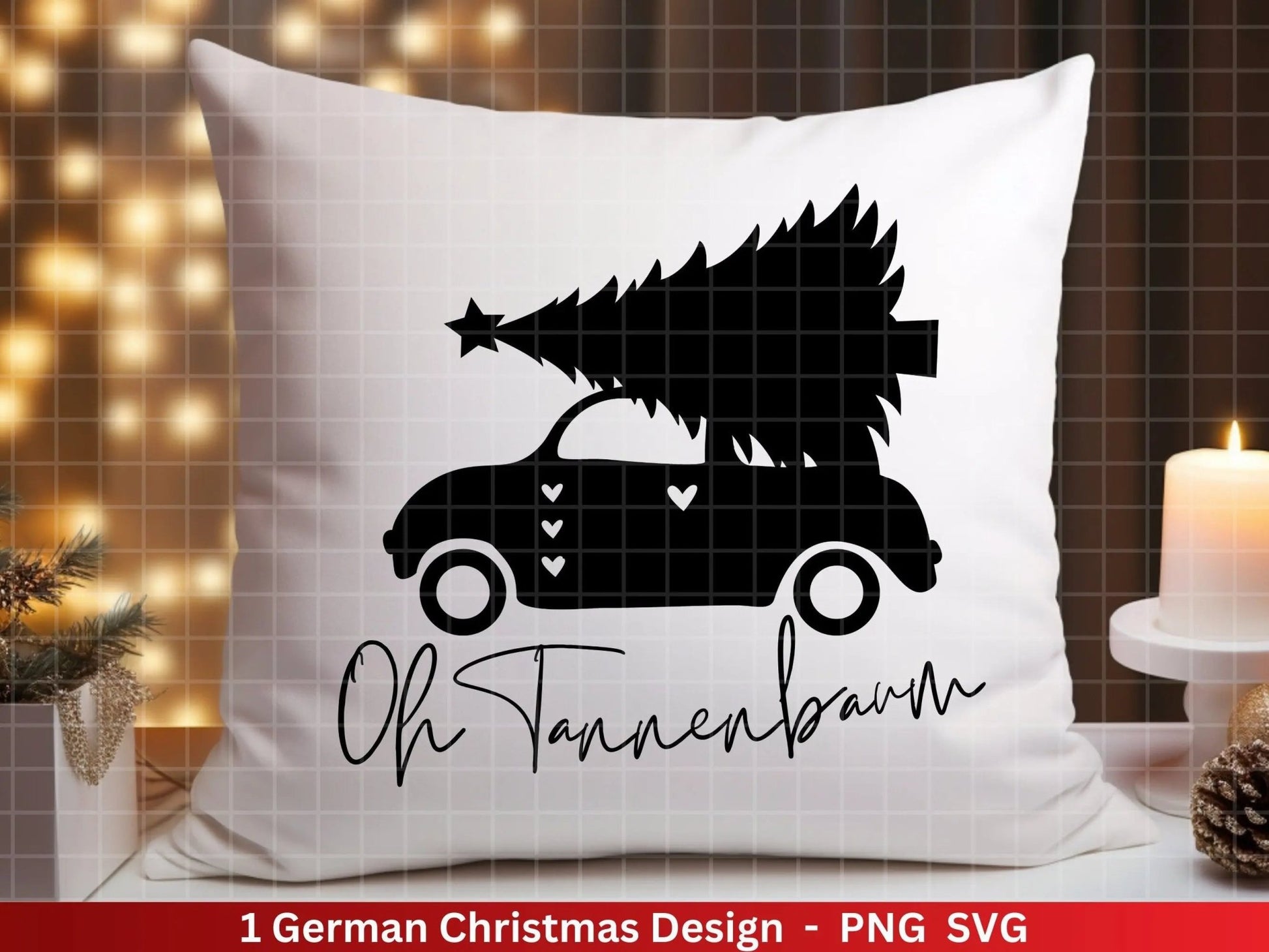 Weihnachten Plotterdatei Svg Png - Plotterdatei Weihnachten Auto - Schriftzüge Weihnachten deutsch - Silhouette Cricut Download - Tannebaum - EmidaDesign