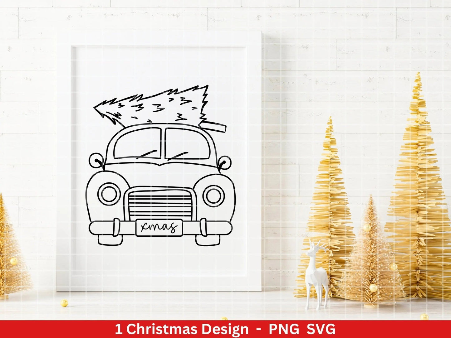 Weihnachten Plotterdatei Svg Png - Plotterdatei Weihnachten Auto - Schriftzüge Weihnachten deutsch - Silhouette Cricut Download - Tannebaum - EmidaDesign