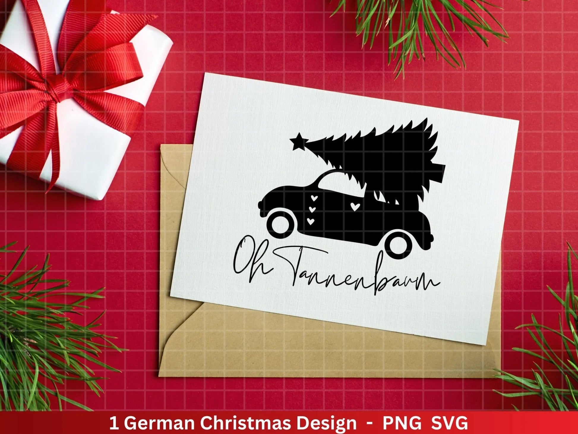 Weihnachten Plotterdatei Svg Png - Plotterdatei Weihnachten Auto - Schriftzüge Weihnachten deutsch - Silhouette Cricut Download - Tannebaum - EmidaDesign