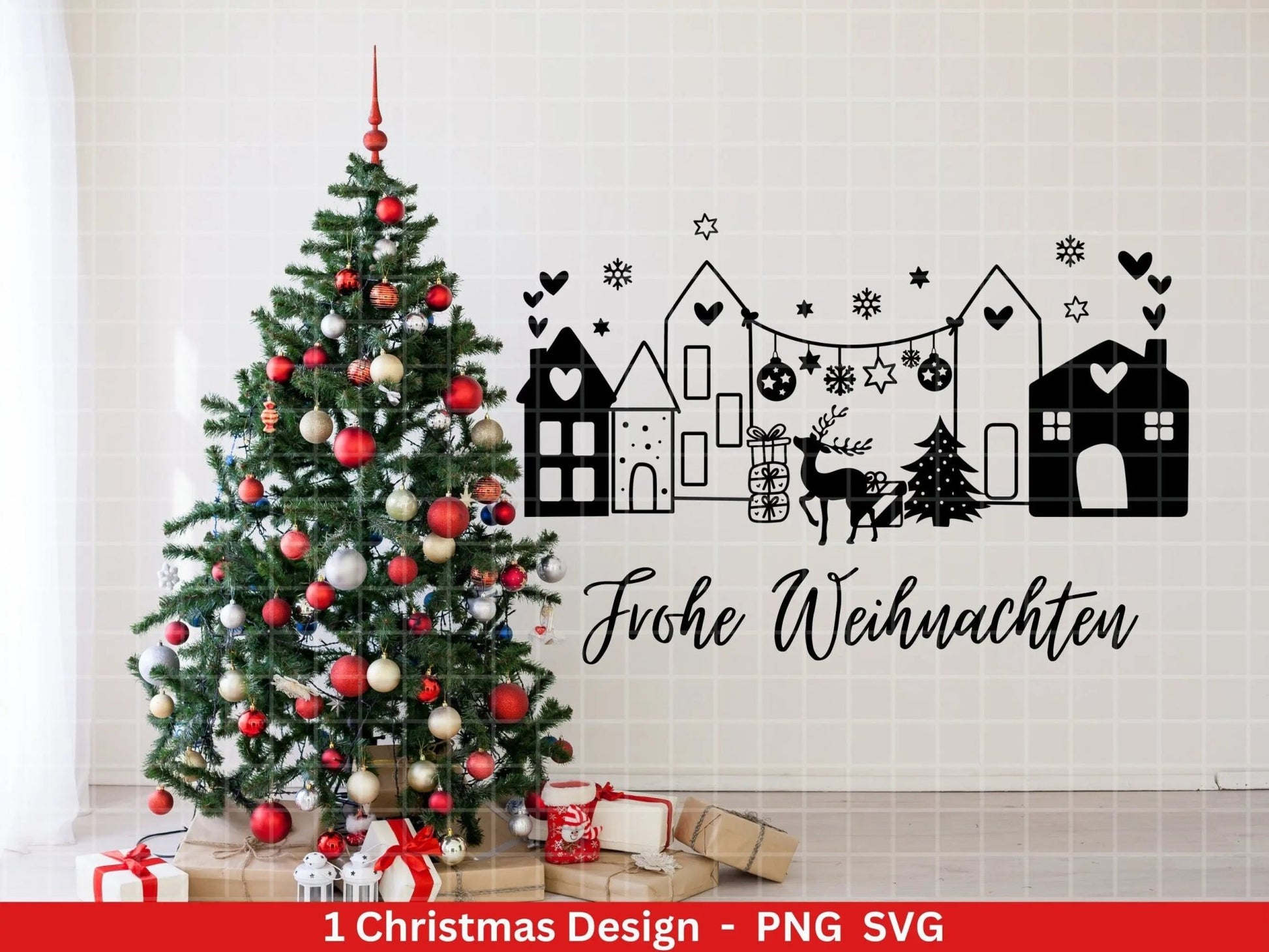 Weihnachten Plotterdatei Svg Png - Plotterdatei Weihnachten Auto - Schriftzüge Weihnachten deutsch - Silhouette Cricut Download - Tannebaum - EmidaDesign