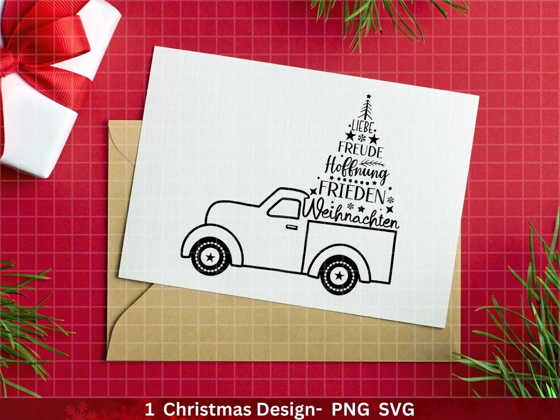 Weihnachten Plotterdatei Svg Png - Plotterdatei Weihnachten Auto - Schriftzüge Weihnachten deutsch - Silhouette Cricut Download - Tannebaum - EmidaDesign