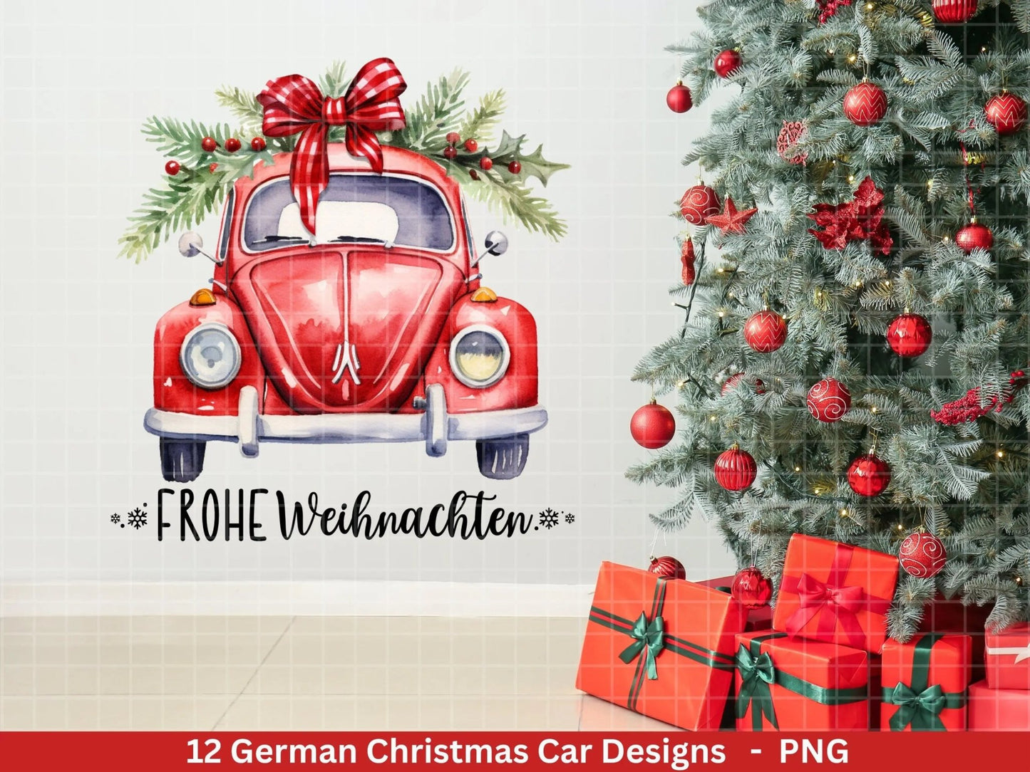 Weihnachten Plotterdatei Svg Png - Plotterdatei Weihnachten Auto - Schriftzüge Weihnachten deutsch - Silhouette Cricut Download - Tannenbaum - EmidaDesign