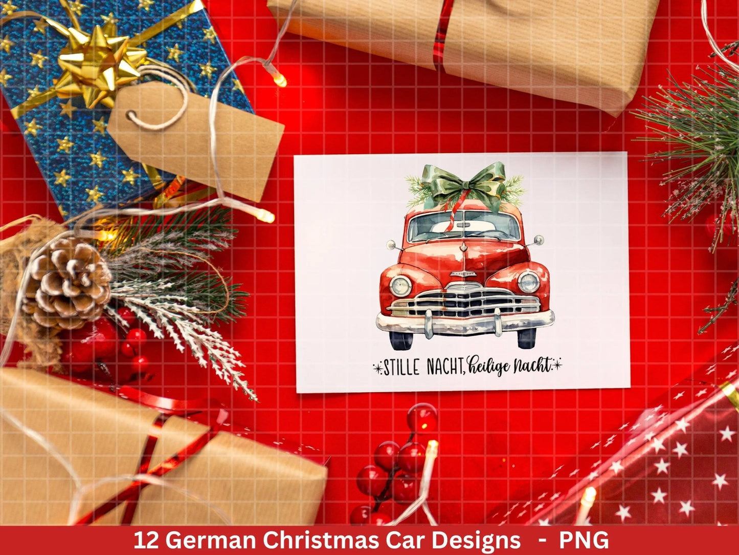 Weihnachten Plotterdatei Svg Png - Plotterdatei Weihnachten Auto - Schriftzüge Weihnachten deutsch - Silhouette Cricut Download - Tannenbaum - EmidaDesign