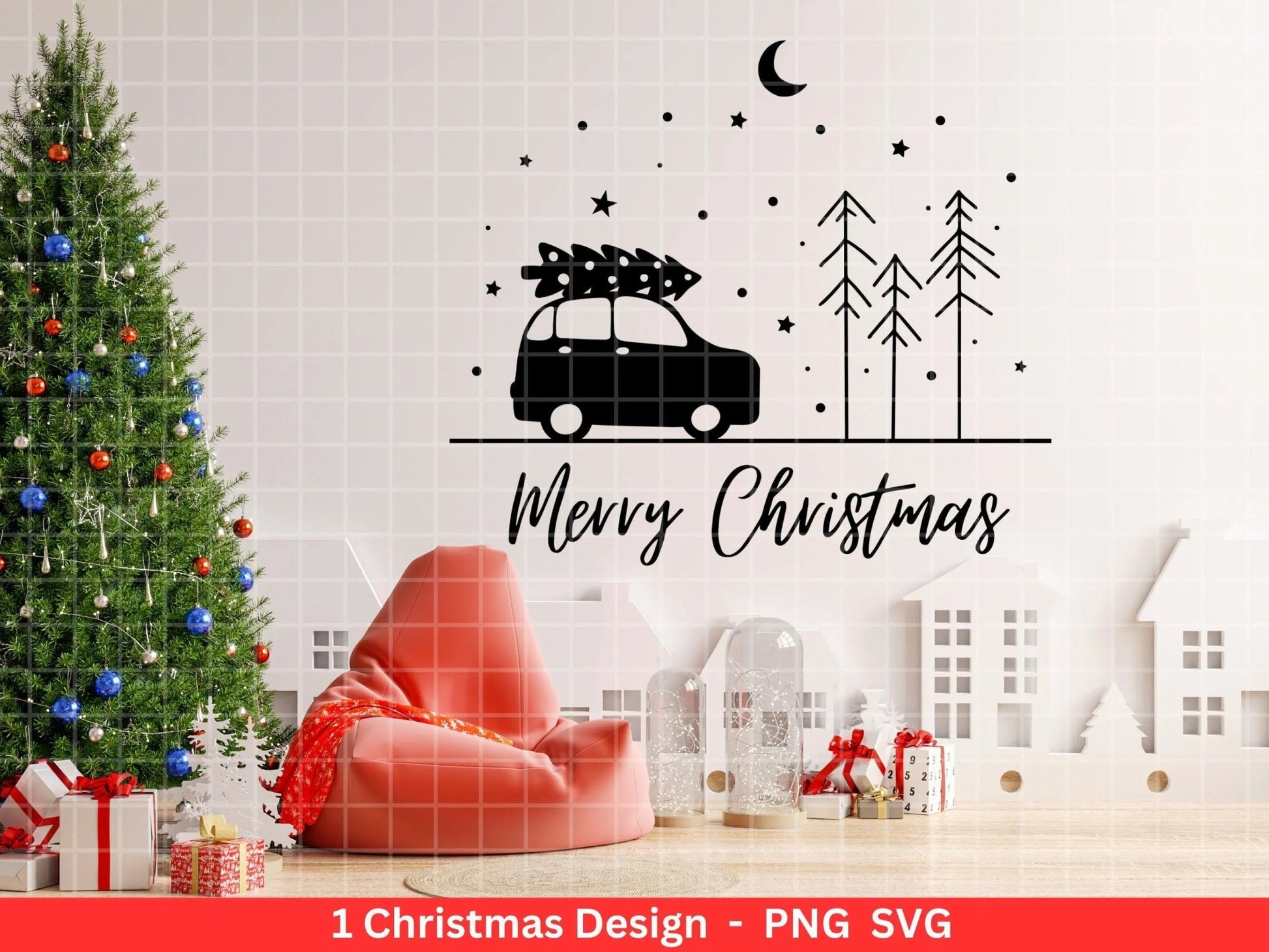 Weihnachten Plotterdatei Svg Png - Plotterdatei Weihnachten Auto - Schriftzüge Weihnachten - Silhouette Cricut Download - Merry Christmas - EmidaDesign