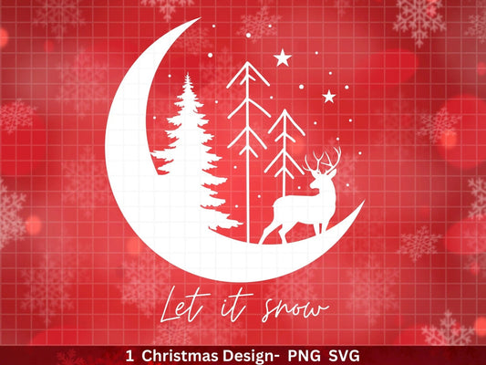 Weihnachten Plotterdatei Svg Png - Plotterdatei Weihnachten Mond - Schriftzüge Weihnachten deutsch - Silhouette Cricut Download - Tannebaum - EmidaDesign