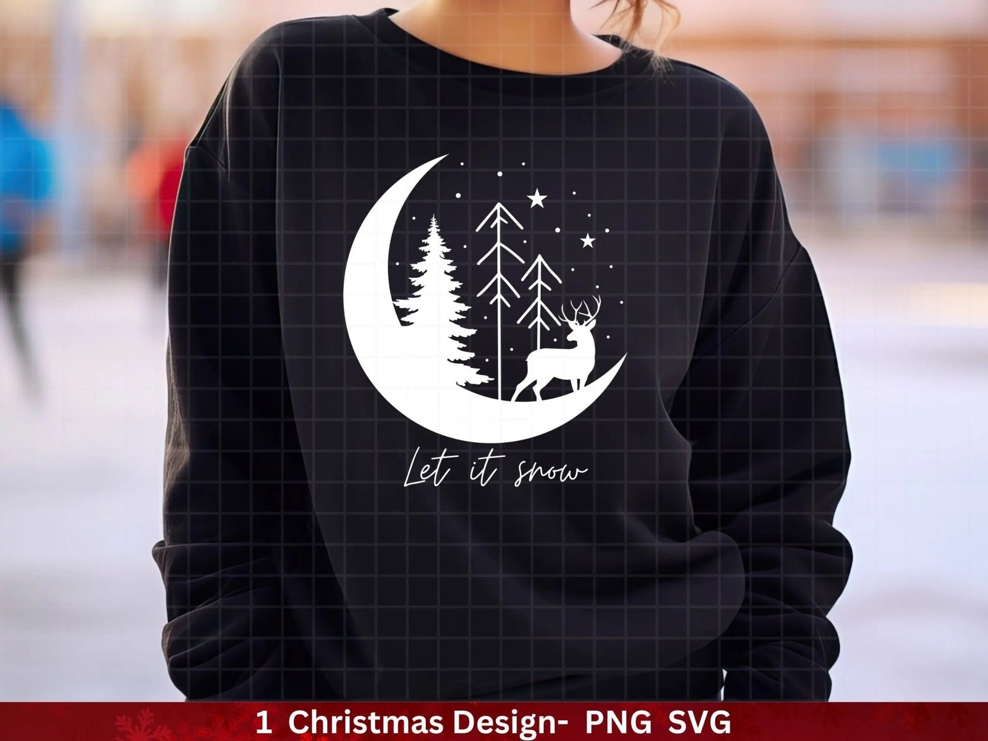 Weihnachten Plotterdatei Svg Png - Plotterdatei Weihnachten Mond - Schriftzüge Weihnachten deutsch - Silhouette Cricut Download - Tannebaum - EmidaDesign