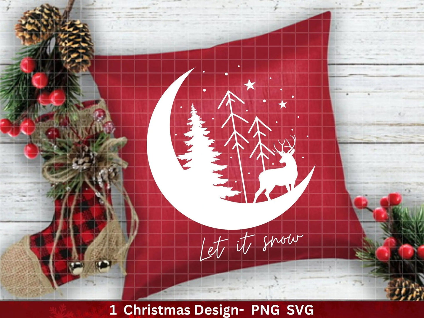 Weihnachten Plotterdatei Svg Png - Plotterdatei Weihnachten Mond - Schriftzüge Weihnachten deutsch - Silhouette Cricut Download - Tannebaum - EmidaDesign